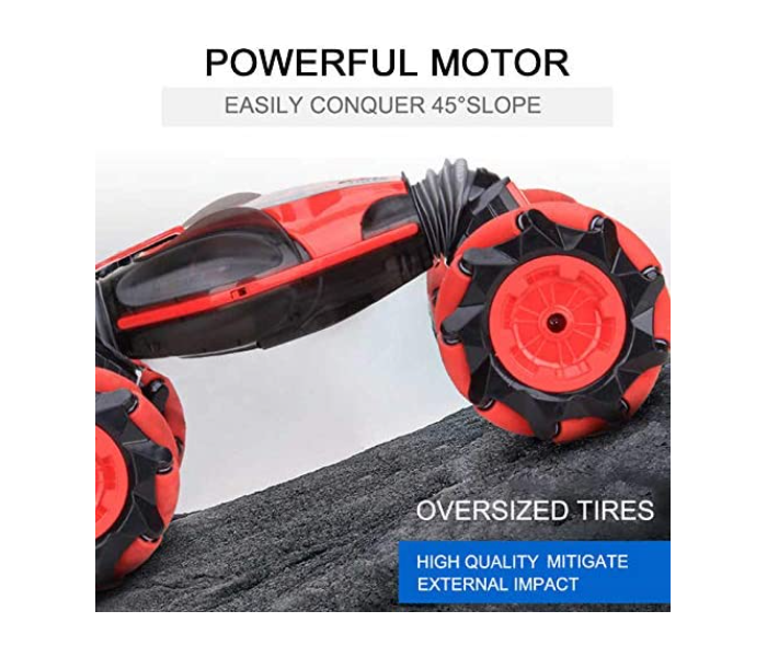 Off-Road Double Side Driving Stunt Remote Control Car for Kids - Red and Black - Zoom Image 7