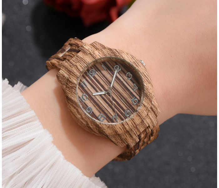 Luxury Bran Women Quartz Bamboo Watches - Coffee - Zoom Image 2