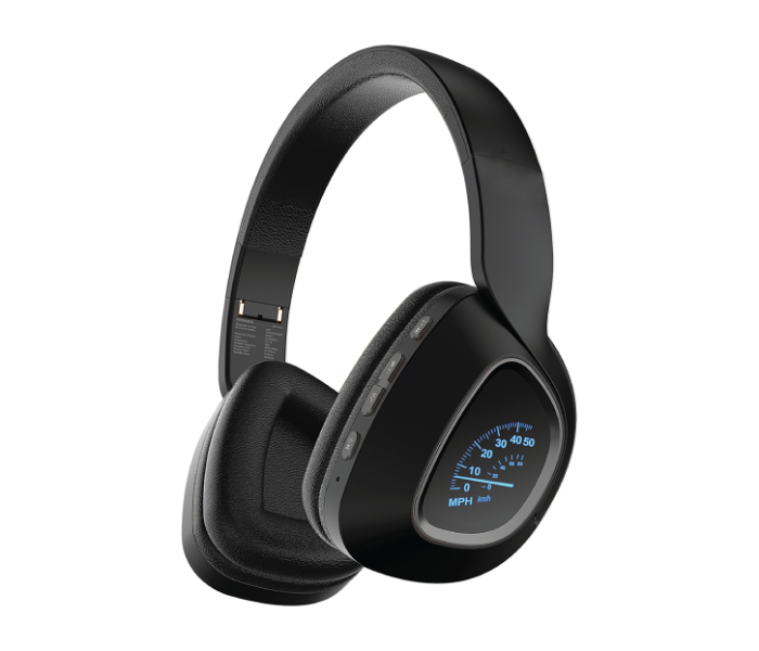 Promate Bavaria Bluetooth Over Ear Deep Bass Wireless Headset with LED Light Earcup - Black - Zoom Image 1