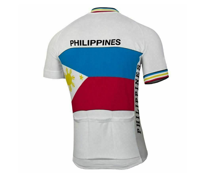 Cycling Extra Large Jersey Full Zip Coolmax Polyester Philippines Retro Design - White - Zoom Image 2