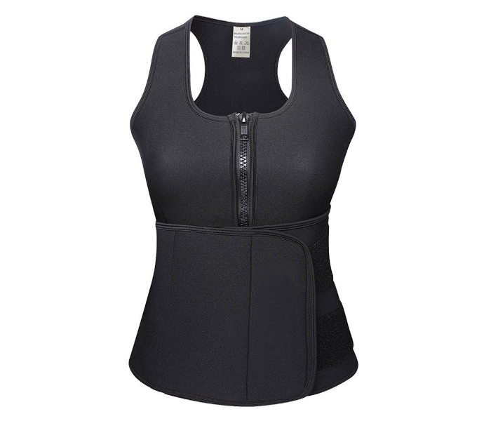 Taqdeer Sauna Slimming Vest with Adjustable Waist Trimmer Belt for Women- Black - Zoom Image 1