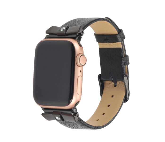 Promate SCEPTER-38ML 38mm Leather Watch Strap for Apple Watch Series - Black - Zoom Image 3