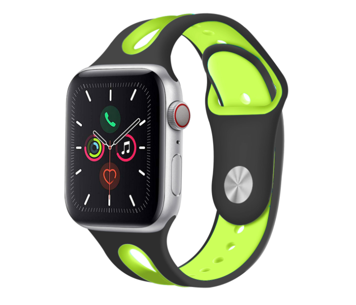 Promate HIPSTER-42SM 42mm Silicone Watch Strap for Apple Watch Series - Black and Green - Zoom Image 2