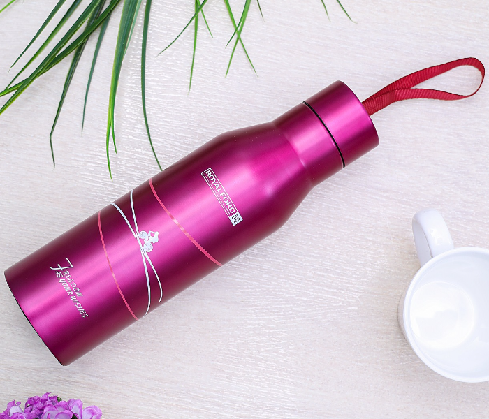 Royalford RF6606 720ml Stainless Steel Vacuum Bottle - Pink - Zoom Image 2