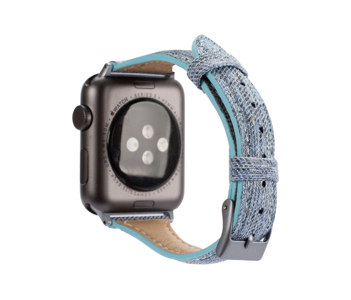 Promate TARTAN-38SM 38mm Canvas Watch Strap for Apple Watch Series - Blue - Zoom Image 3