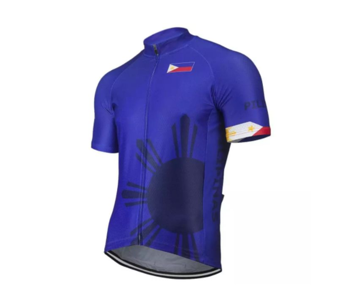 Full Zip Coolmax Polyester Cycling Jersey Philippine Flag Design Small For Men - Blue - Zoom Image 1