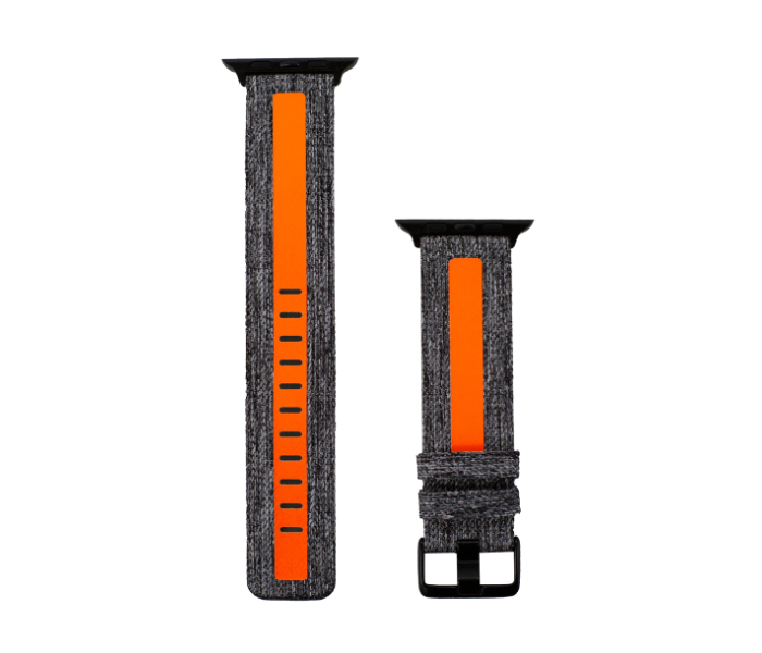 Promate GLOW-42SM 42mm Canvas Watch Band for Apple Watch - Grey and Orange - Zoom Image 1