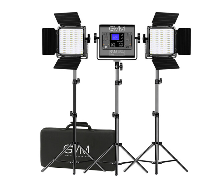 GVM 800D-RGB LED Studio 3-Video Light Kit - Zoom Image 1