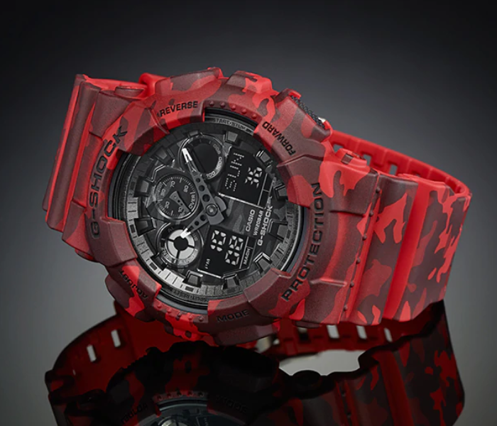 Casio GA-100CM-4A G-Shock Special Color Model Analog Digital Watch - Red and Black - Zoom Image 3