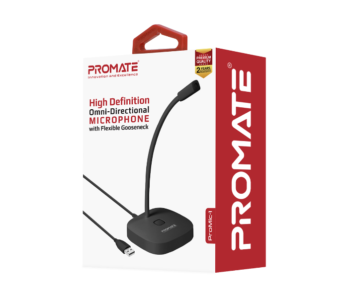 Promate ProMic-1 USB Desktop Microphone - Black - Zoom Image 9