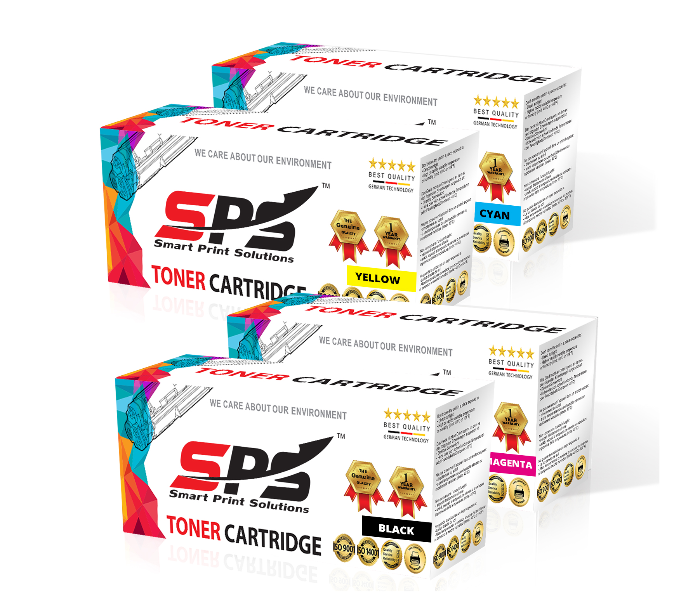 SPS Compatible Toner Cartridges Set of 4 Pack C9720A C9721A C9722A C9723A 641A for HP Color LaserJet and Canon LBP - Black,Cyan,Yellow and Magenta - Zoom Image