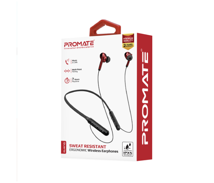 Promate Quartz Wireless In-Ear Headphone - Red - Zoom Image 5