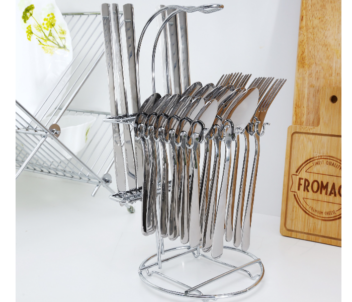 Royalford RF7009 24 Pieces Cutlery Sets - Silver - Zoom Image 1