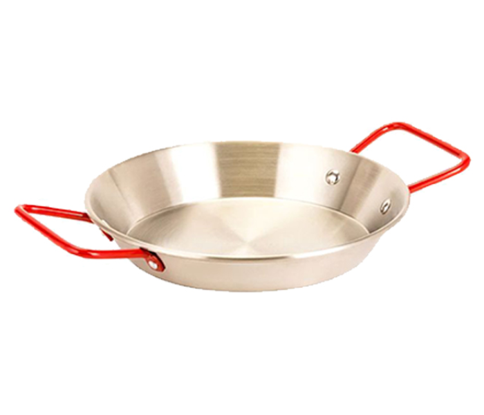 Royalford RFU9099 20cm Stainless Steel Paella Pan - Silver & Red - Zoom Image 2