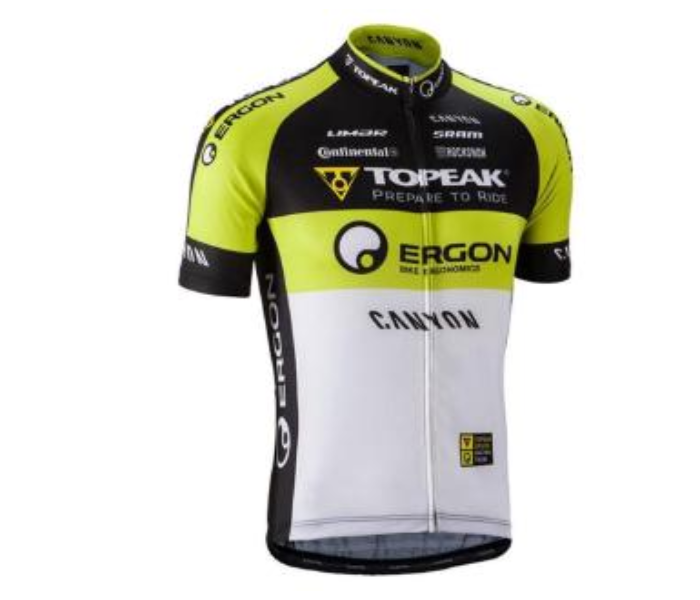 Cycling Medium Jersey Full Zip Coolmax Polyester Team Topeak Ergon Design - White and Black - Zoom Image 1