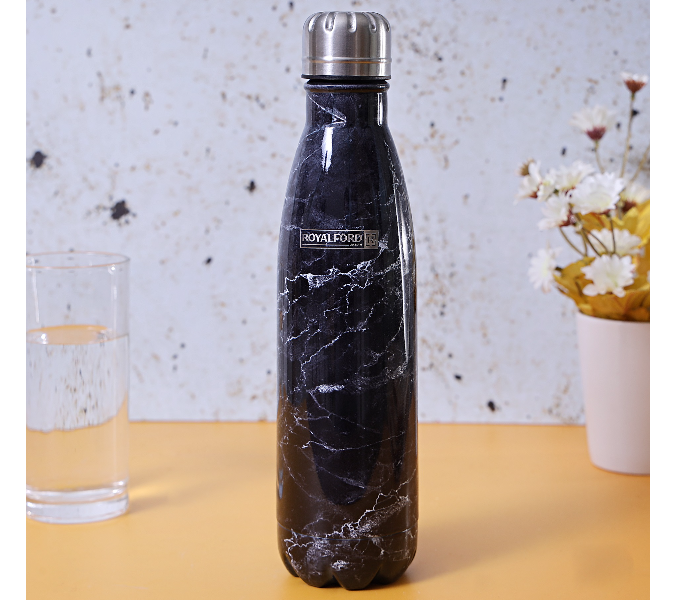 Royalford RF9476 500ml Stainless Steel Marble Design Vacuum Bottle - Black - Zoom Image 1