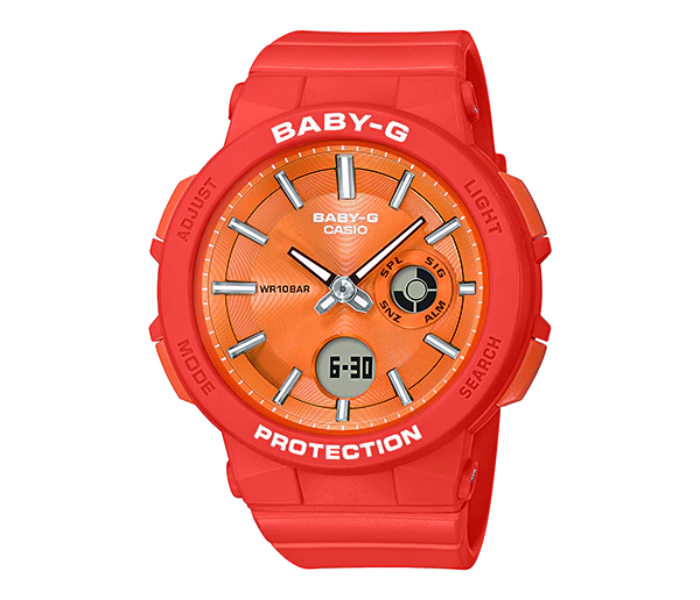 Casio BGA-255-4ADR Baby-G Neon Illuminator Analog Digital Watch - Orange - Zoom Image 1