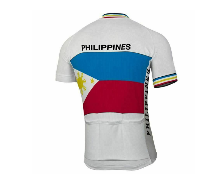 Cycling Small Jersey Full Zip Coolmax Polyester Philippines Retro Design - White - Zoom Image 2