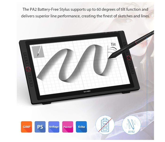 XP-Pen ARTIST24PRO 23.8 inch Display Graphic Tablet - Black - Zoom Image 5