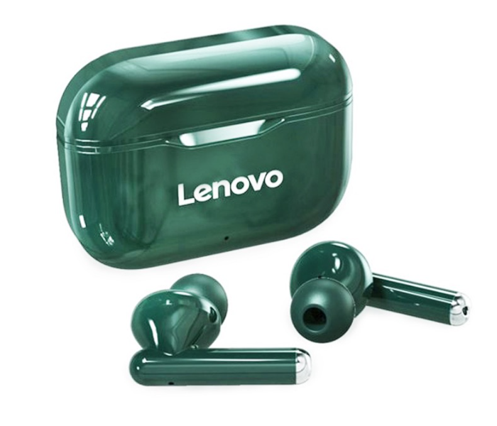 Lenovo LP1 TWS Wireless Earphone Bluetooth 5.0 Dual Stereo Earbuds With Mic A Touch Control Long Standby 300mAH IPX4 Water Proof Headset Noise Reduction Charging Case - Green - Zoom Image 2