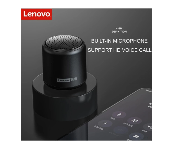 Lenovo L01 Mini Wireless Bluetooth 5.0 Portable Speaker - Black  - Zoom Image 3