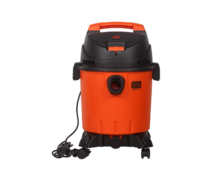 Black and Decker WDBD20-B5 1400W 20 Litre Wet and Dry Tank Drum Vacuum Cleaner - Orange and Black - Zoom Image 1