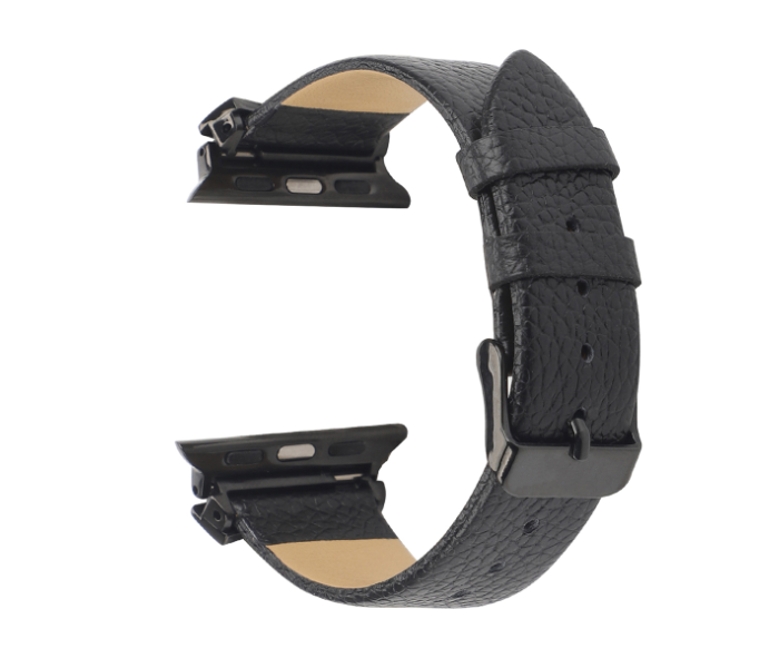 Promate SCEPTER-38SM 38mm Leather Watch Strap for Apple Watch Series - Black - Zoom Image 1