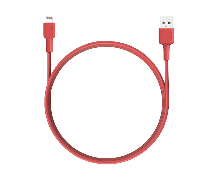 Aukey 1.2 Meter MFi Lightning 8 PIN Sync and Charging Cable Braided Cable - Red - Zoom Image