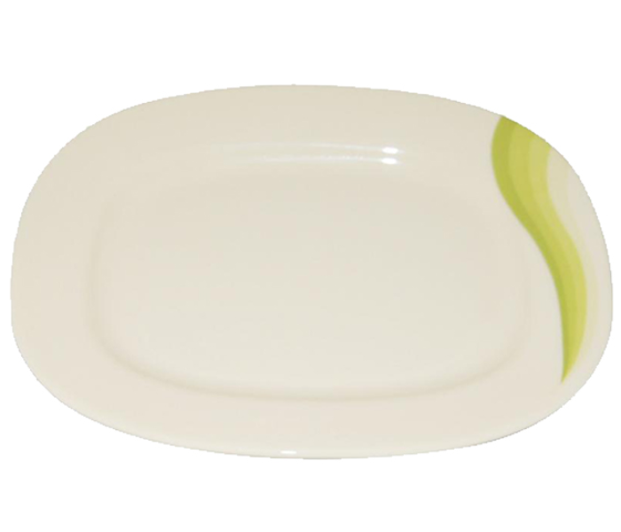 Royalford RF8089 14-inch Super Rays Oval Plate - Ivory & Pista Green - Zoom Image 3