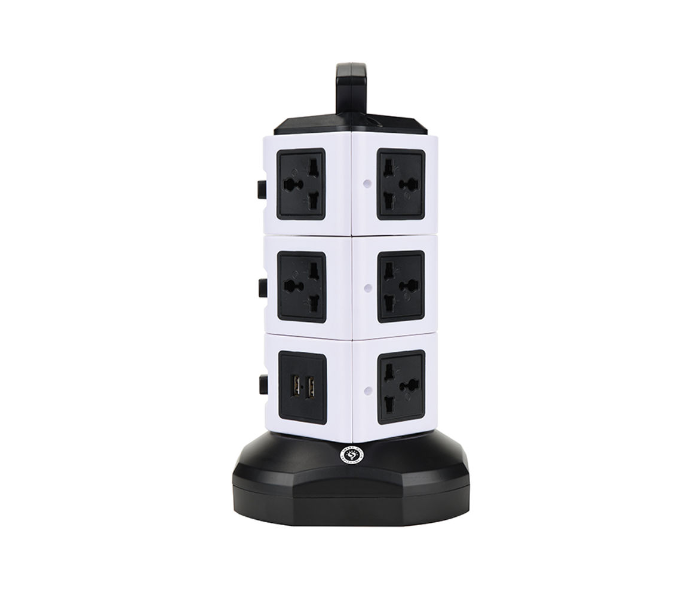 Universal Vertical Extension Lead Tower Surge Protectors - White and Black - Zoom Image 1