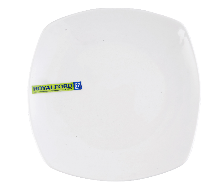 Royalford RF8755 12-inch Porcelain Square Flat Plate - White - Zoom Image 2