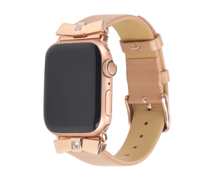 Promate SCEPTER-38SM 38mm Leather Watch Strap for Apple Watch Series - Gold - Zoom Image 2