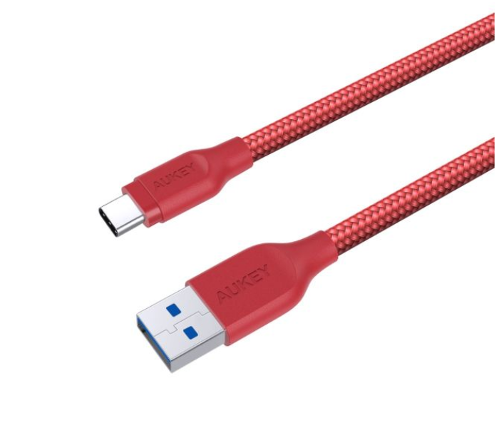 Aukey 1.2 Meter Aluminum Head USB Type C Braided Cable - Red - Zoom Image 4