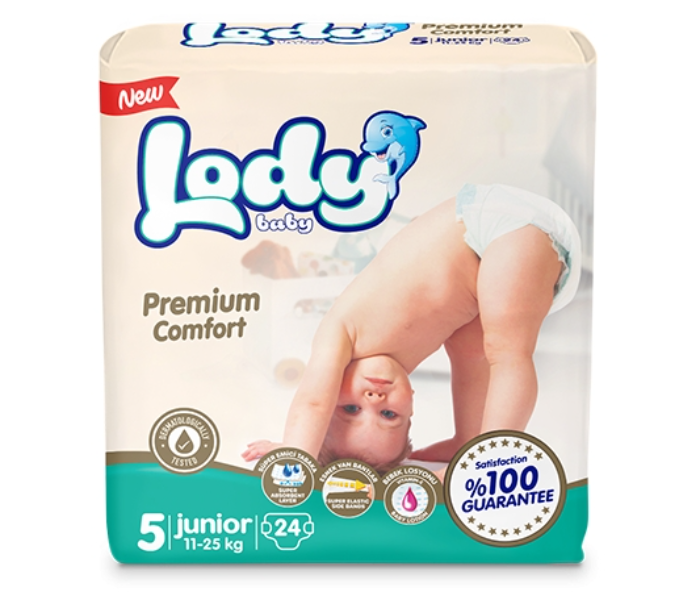 Lody Baby 24 Pieces Junior Size 5 Twin Pack Baby Diaper - Zoom Image