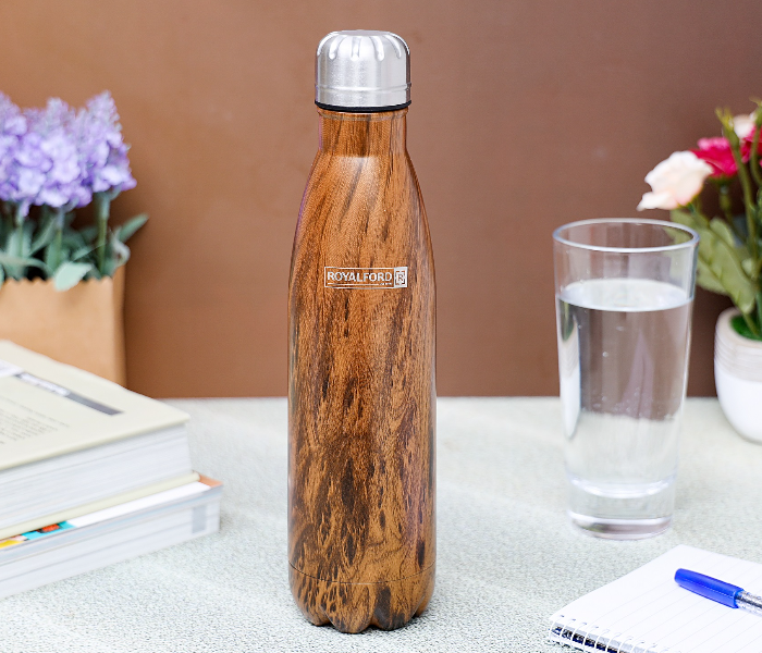 Royalford RF9475 500ml Stainless Steel Marble Design Vacuum Bottle - Brown - Zoom Image 2