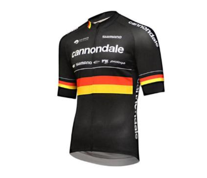 Cycling XXL Jersey Full Zip Coolmax Polyester Cannondale Orange Design - Black - Zoom Image 1