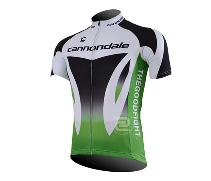 Cycling Small Jersey Full Zip Coolmax Polyester Cannondale Green Design - Black and White - Zoom Image 1