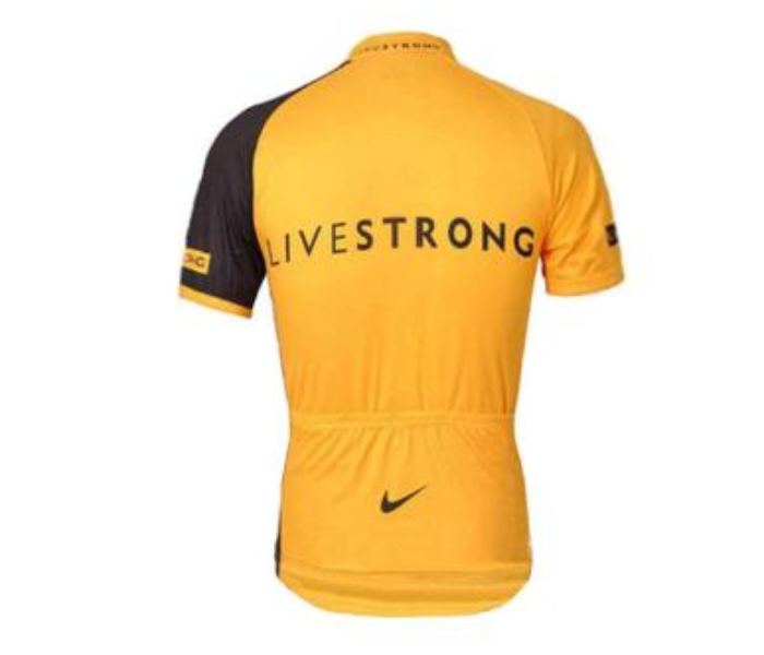 Mens Medium Cycling Jersey Set Full Zip Coolmax Polyester 9D Pad Nike Livestrong Design - Black and Yellow - Zoom Image 2