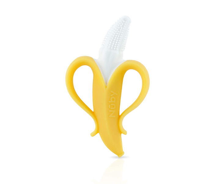 Nuby Nananubs Banana Massaging Toothbrush - White and Yellow - Zoom Image