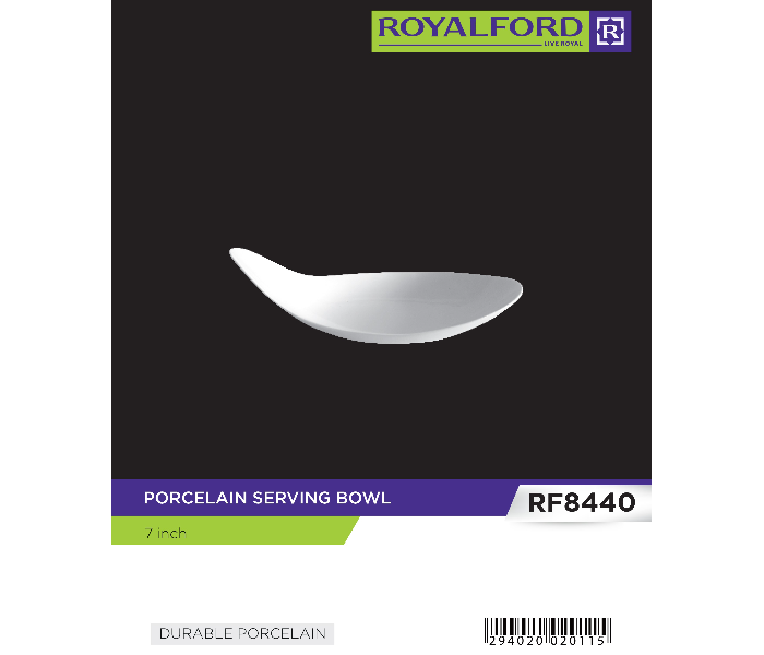 Royalford RF8440 7-inch Porcelain Serving Bowl - White - Zoom Image 4