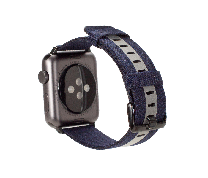 Promate GLOW-42SM 42mm Canvas Watch Band for Apple Watch - Dark Blue and Grey - Zoom Image 2