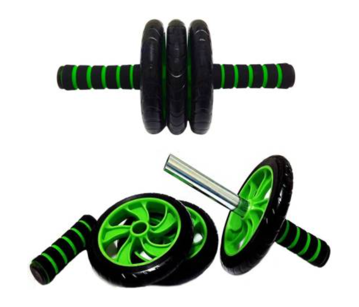 Ab Wheel With 3 PVC Wheels Ab Exerciser- Green - Zoom Image