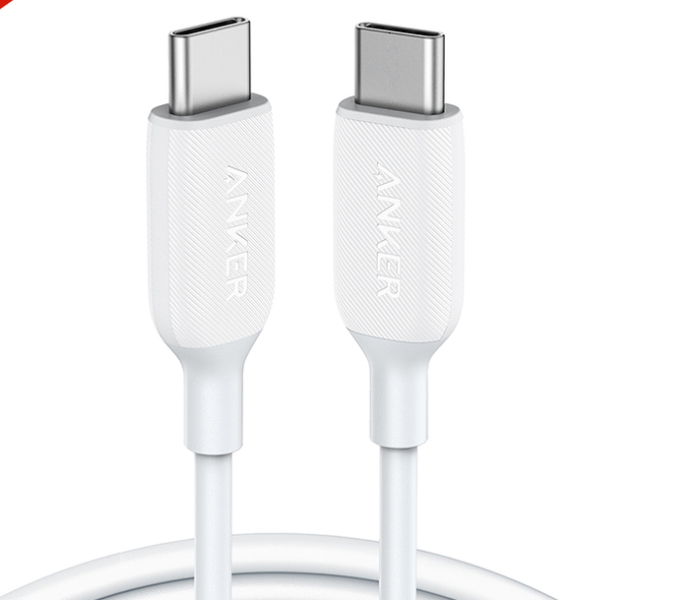 Anker A8852 PowerLine III 3ft USB-C To USB-C Cable - White - Zoom Image 1