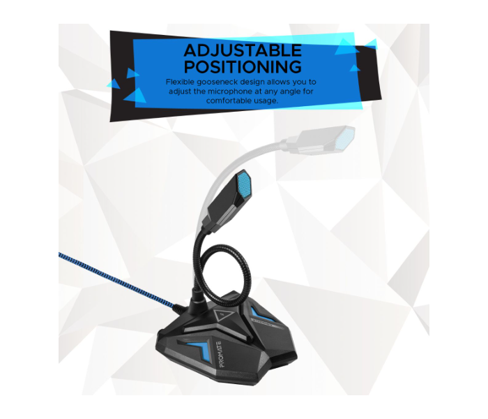 Promate Streamer USB Gaming Microphone - Black and Blue  - Zoom Image 4