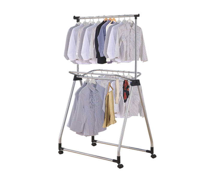 HG0000351 175cm Garment Rack - Black and Silver - Zoom Image