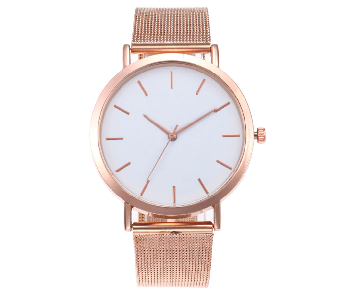 Elegant Loop Stainless Steel Unisex Wrist Watch - Rose Gold - Zoom Image