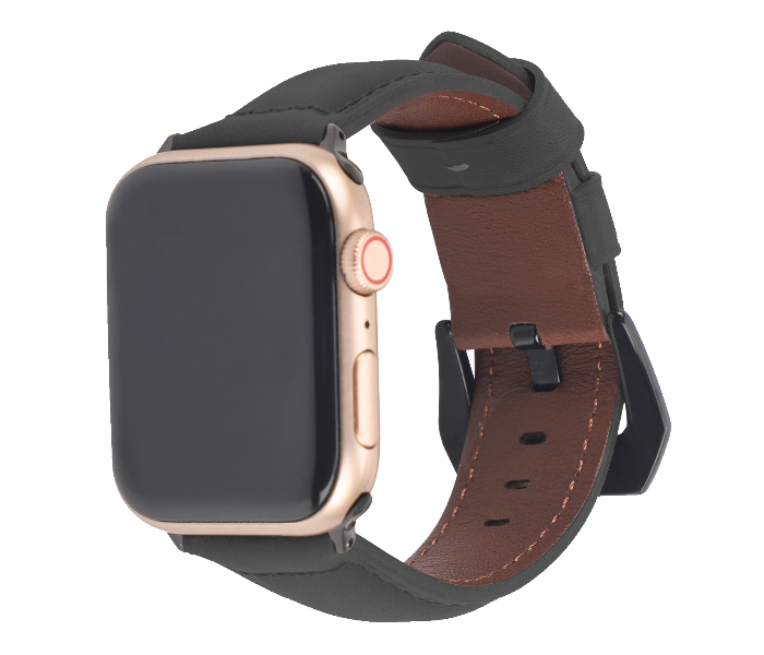 Promate Stitch-42ML 42mm Leather Watch Strap for Apple Watch Series - Black - Zoom Image 2