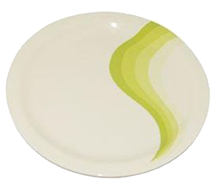 Royalford RF8079 10-inch Melamine Ware Super Rays Deep Plate - Ivory & Pista Green - Zoom Image 3