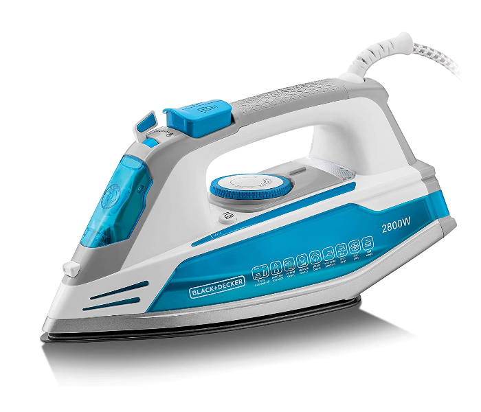 Black and Decker X2800-B5 2800W Steam Iron - White and Blue - Zoom Image 1