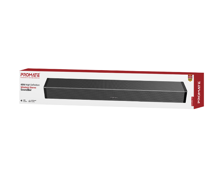 Promate BluesBar-40 40W Bluetooth Soundbar with Remote Control - Black - Zoom Image 7